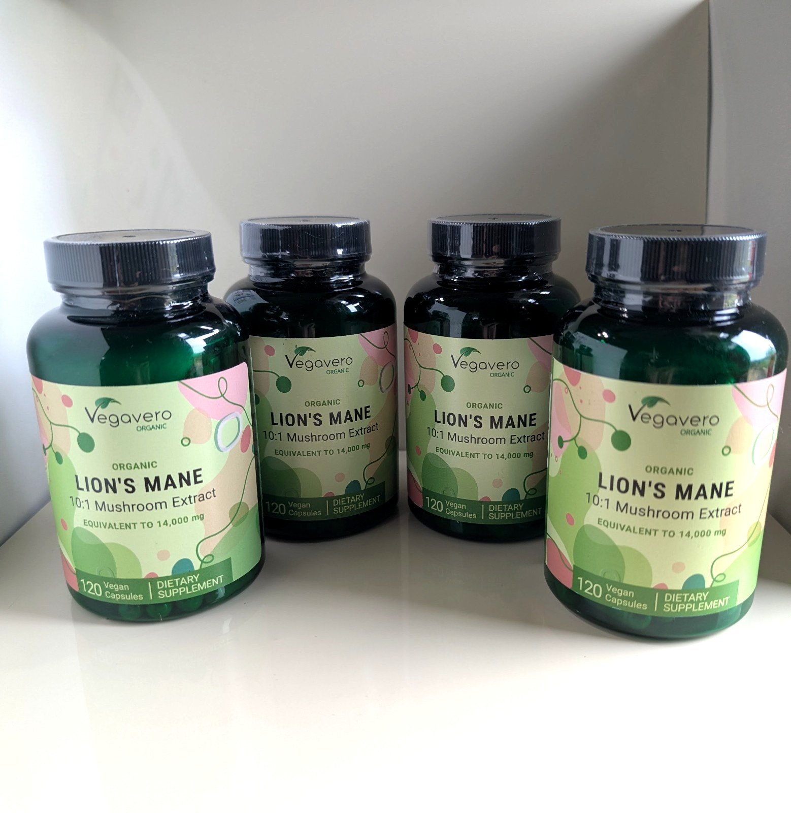 4 Vegavero Organic Lion’s Mane Mushroom Extract 14000mg 120 Capsules Exp 2/28