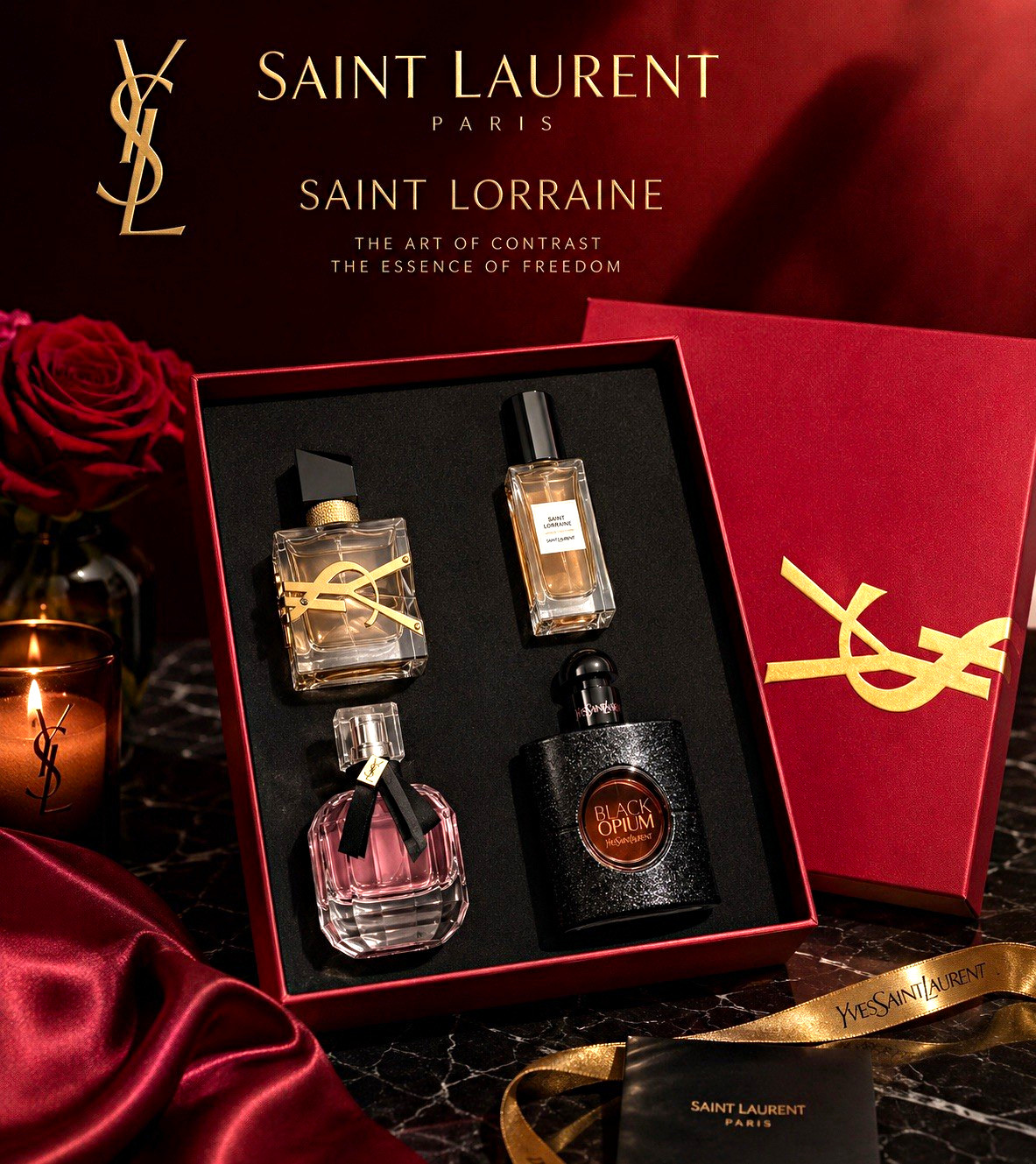 YSL Yves Saint Laurent 4 Pc Fragrance Gift Set 4 x 30ml NIB RETAIL $530