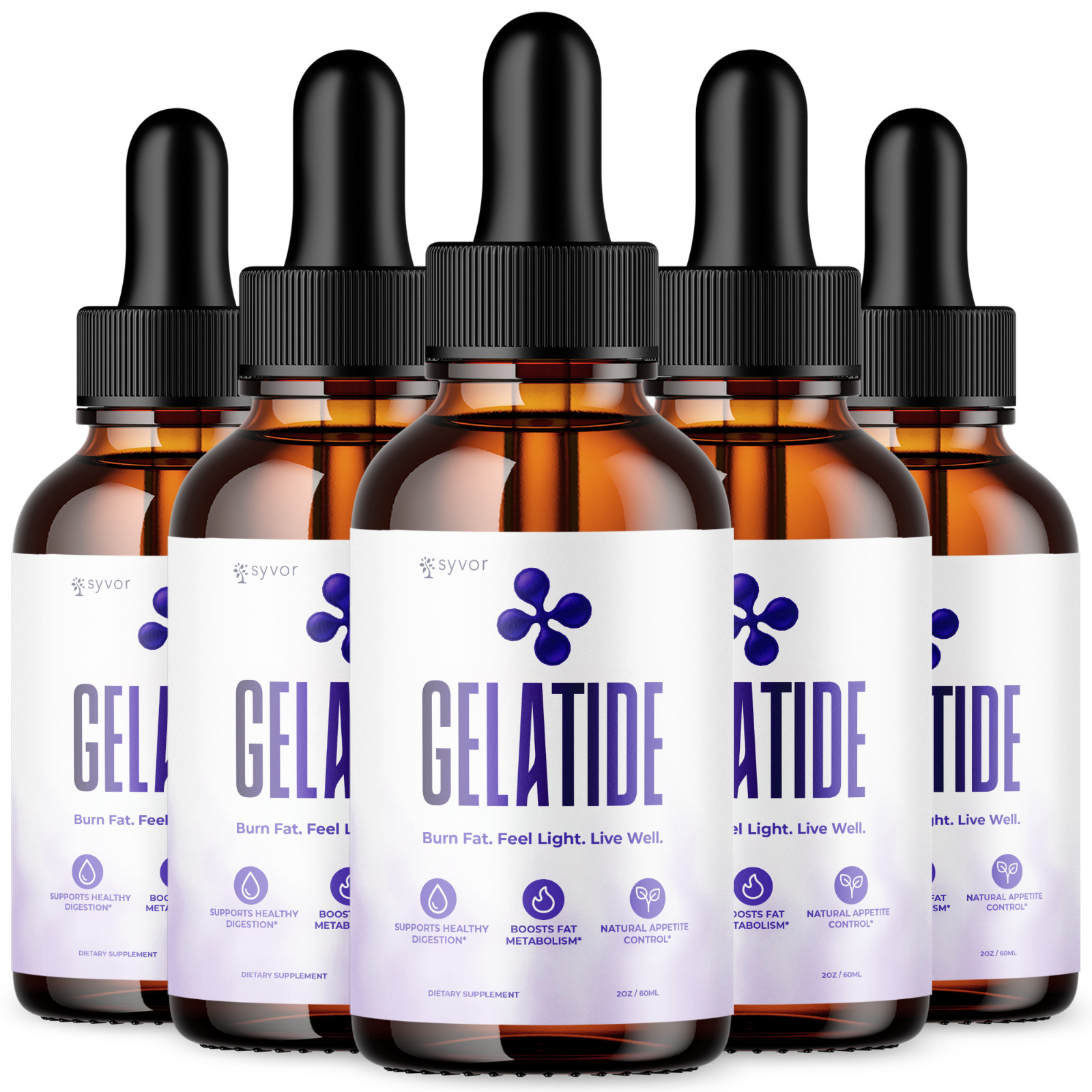 (5 Pack) Gelatide Drops Advanced Health & Fitness Supplement Gela Tide 150 Servs