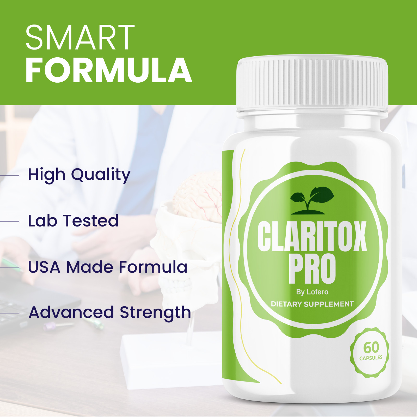 (5 Pack) Claritox Pro Capsules For Clarity, Stability, Reduce Dizziness (300 ct)