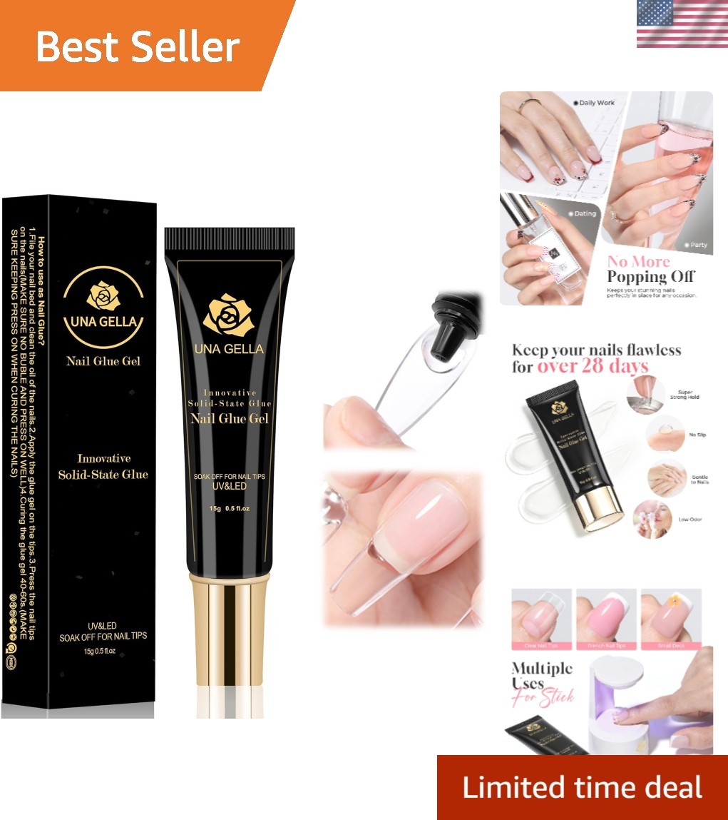 Solid Nail Glue Gel 15ml Lamp Curing Needed Solid Soak Off U V/LED Lamp Requi…