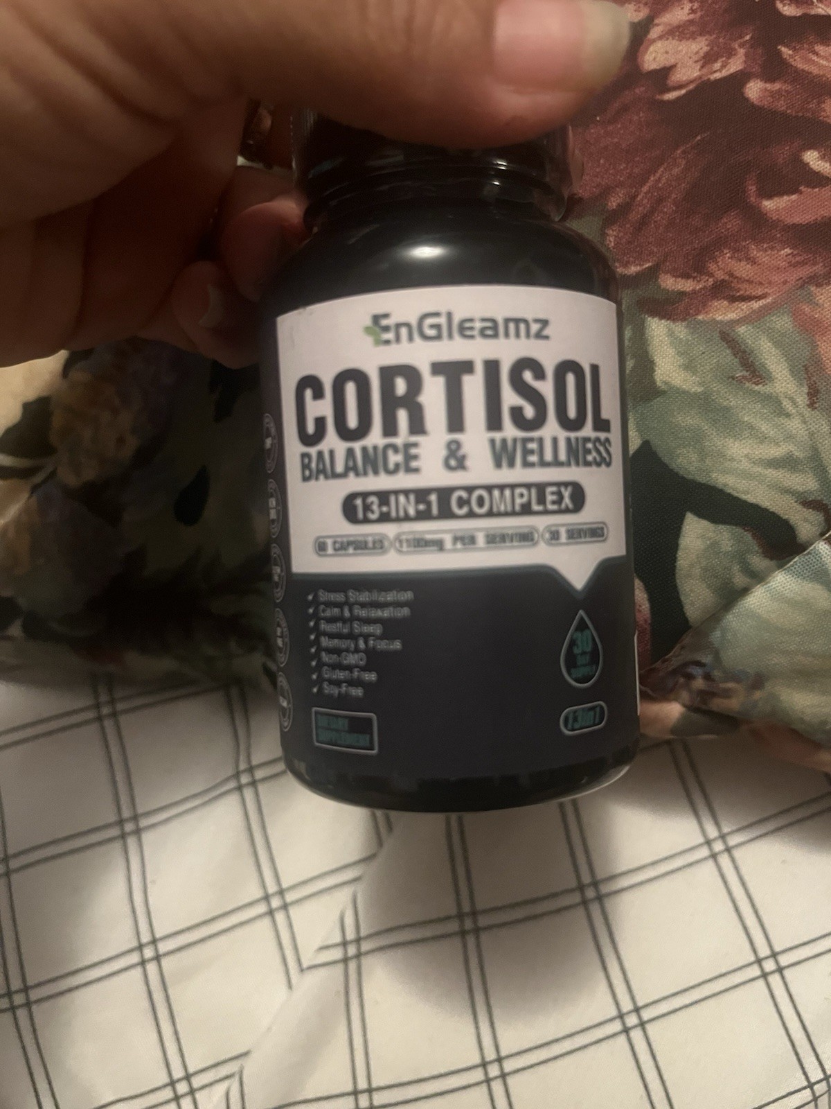 EnGleamz Cortisol Support 13-in-1 Stress Management & Wellness 30 Caps GF/SF