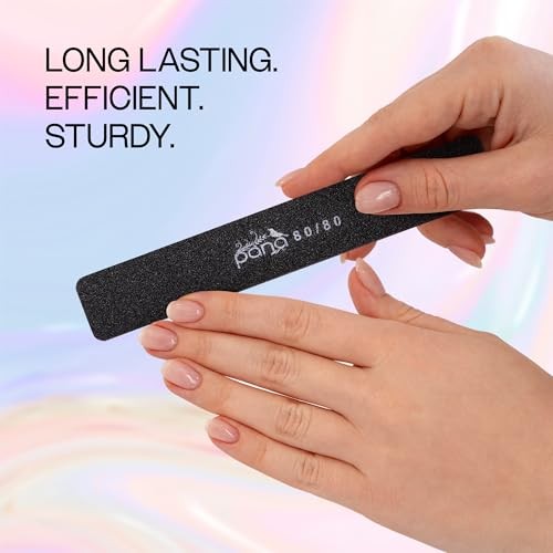 10pcs – Jumbo Double-Sided Emery Nail File for Grit (80/80) Black (Jumbo)