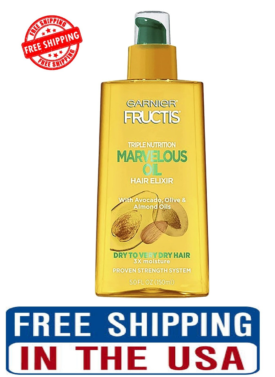 Garnier Fructis Triple Nutrition Marvelous Oil Hair Elixir, 5.0 Fl Oz, 1 Count