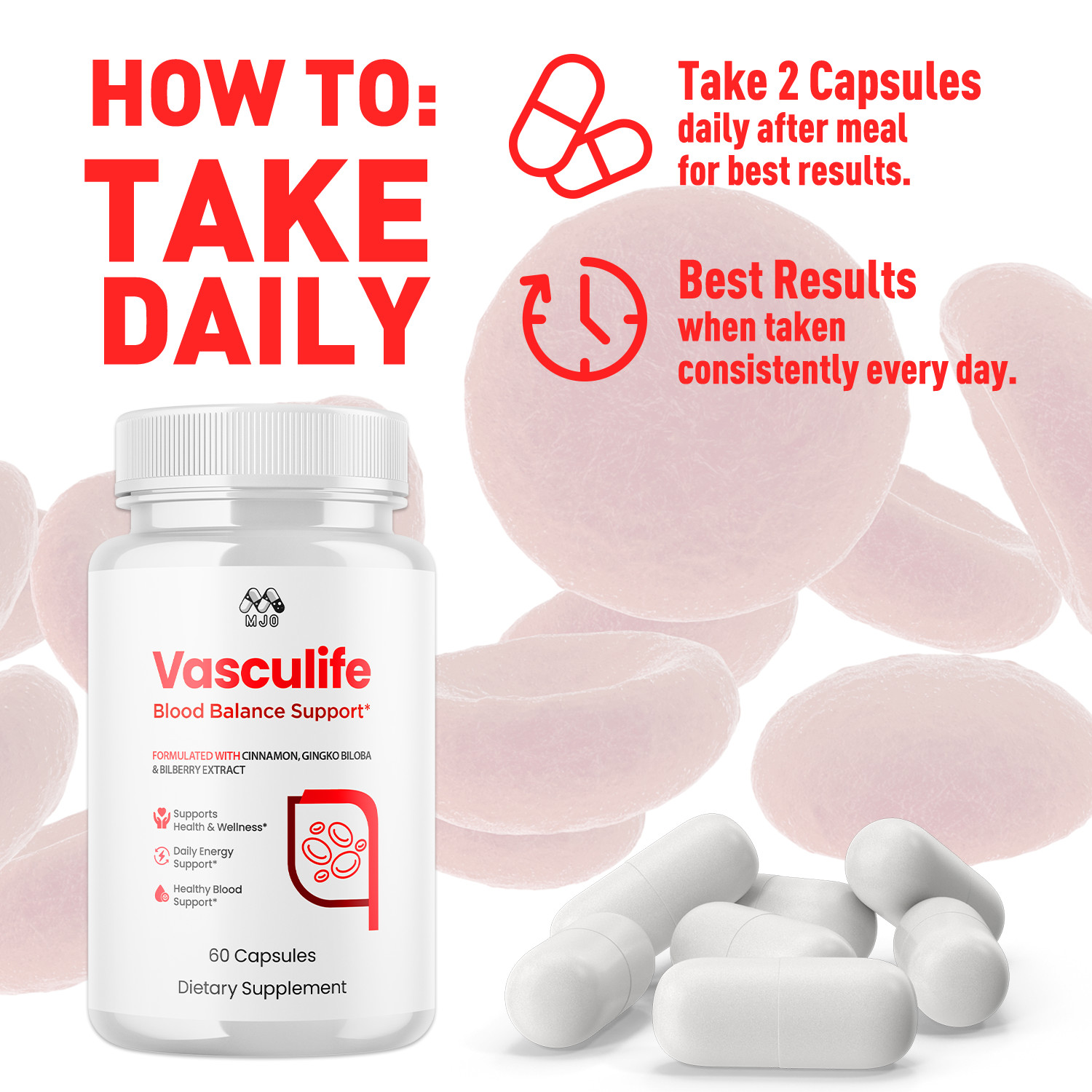 (3 Pack) Vasculife Advanced Support Blood Supplement Vascu Life Formula 180 Caps