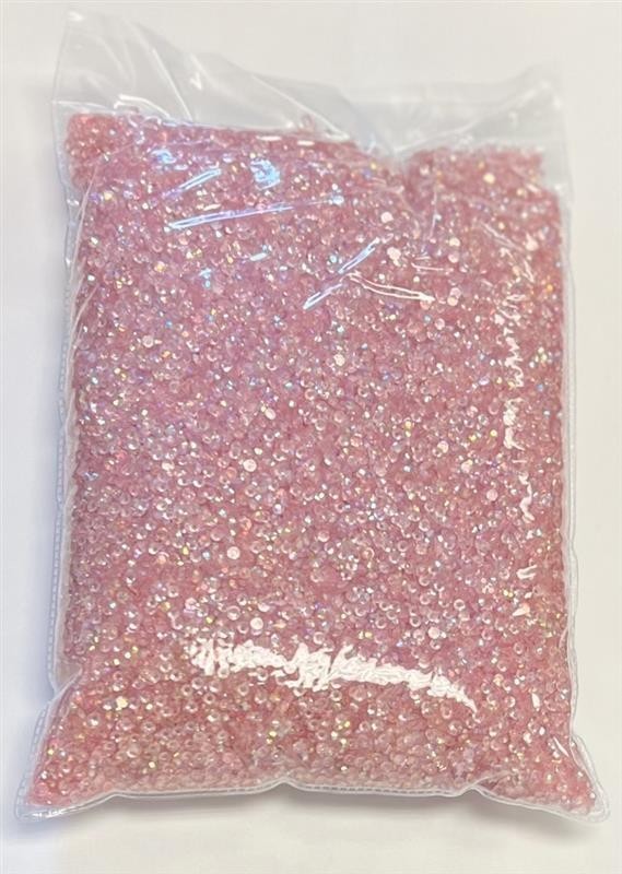 Light Pink Iridescent Jelly Resin 3mm Round Flat Back Nail Jewelry Crafting Gems