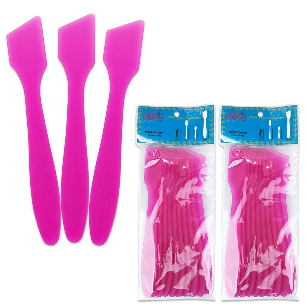 2pk Pana High Quality LARGE Angled Plastic Makeup Cosmetic Spatula Scoop – Pink