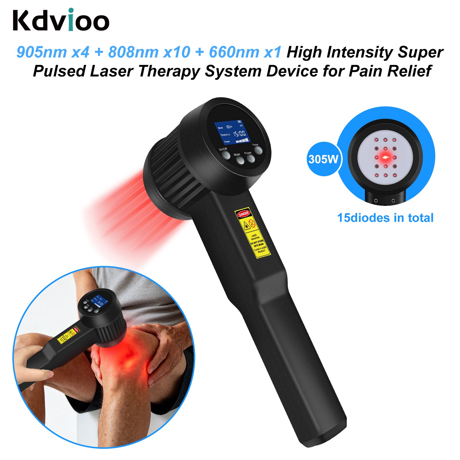 305W High Power Laser Therapy 660/808/905nm for Pain Relief & Tissue Recovery