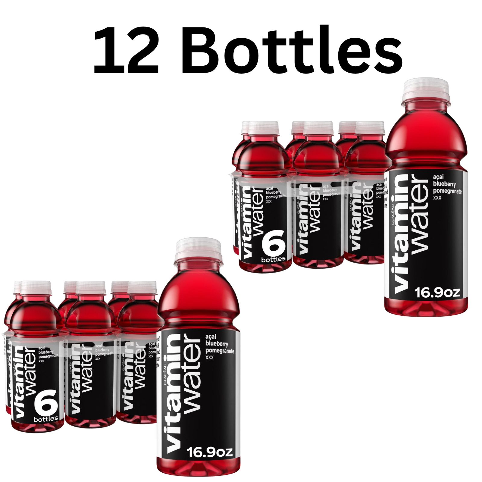 Vitaminwater XXX Acai Blueberry Pomegranate 16.9 oz Bottles 12 Pack Antioxidant
