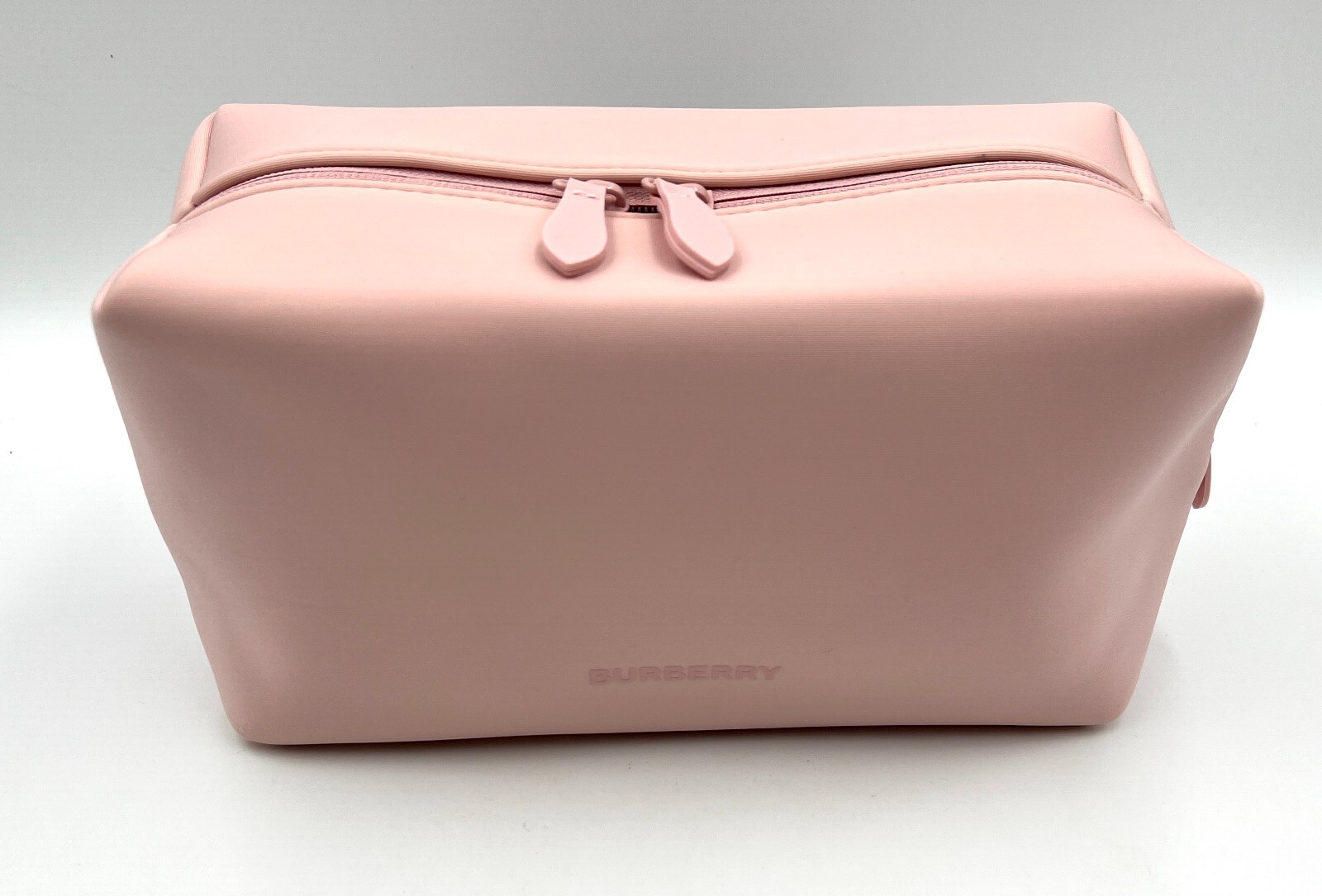 New! Burberry Logo Clutch Toiletry Bag Cosmetic Pouch Travel Case ~ Pink