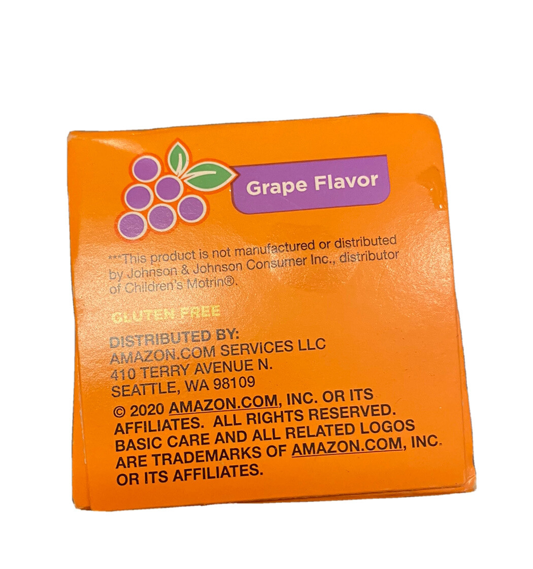 Amazon Basic Care childrens Ibuprofen Oral suspension 100 mg per 5 ml Grape 8oz