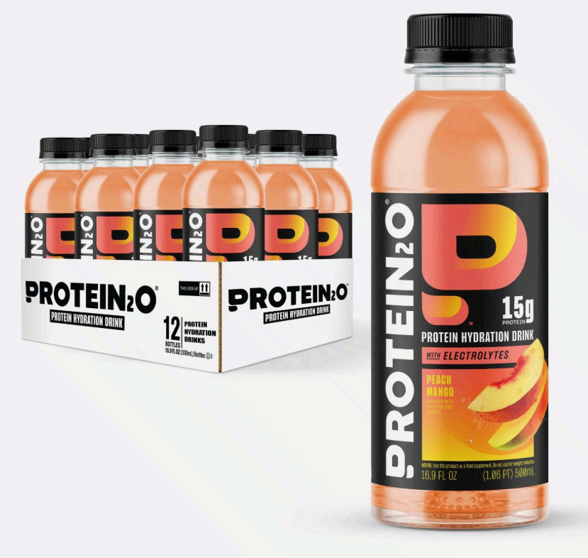 Protein2o 15g Whey Protein Infused Water Peach Mango 16.9 oz 12 Pack