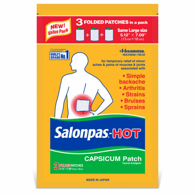 Salonpas Hot Capsicum Patches 3ct each Pack Of 3