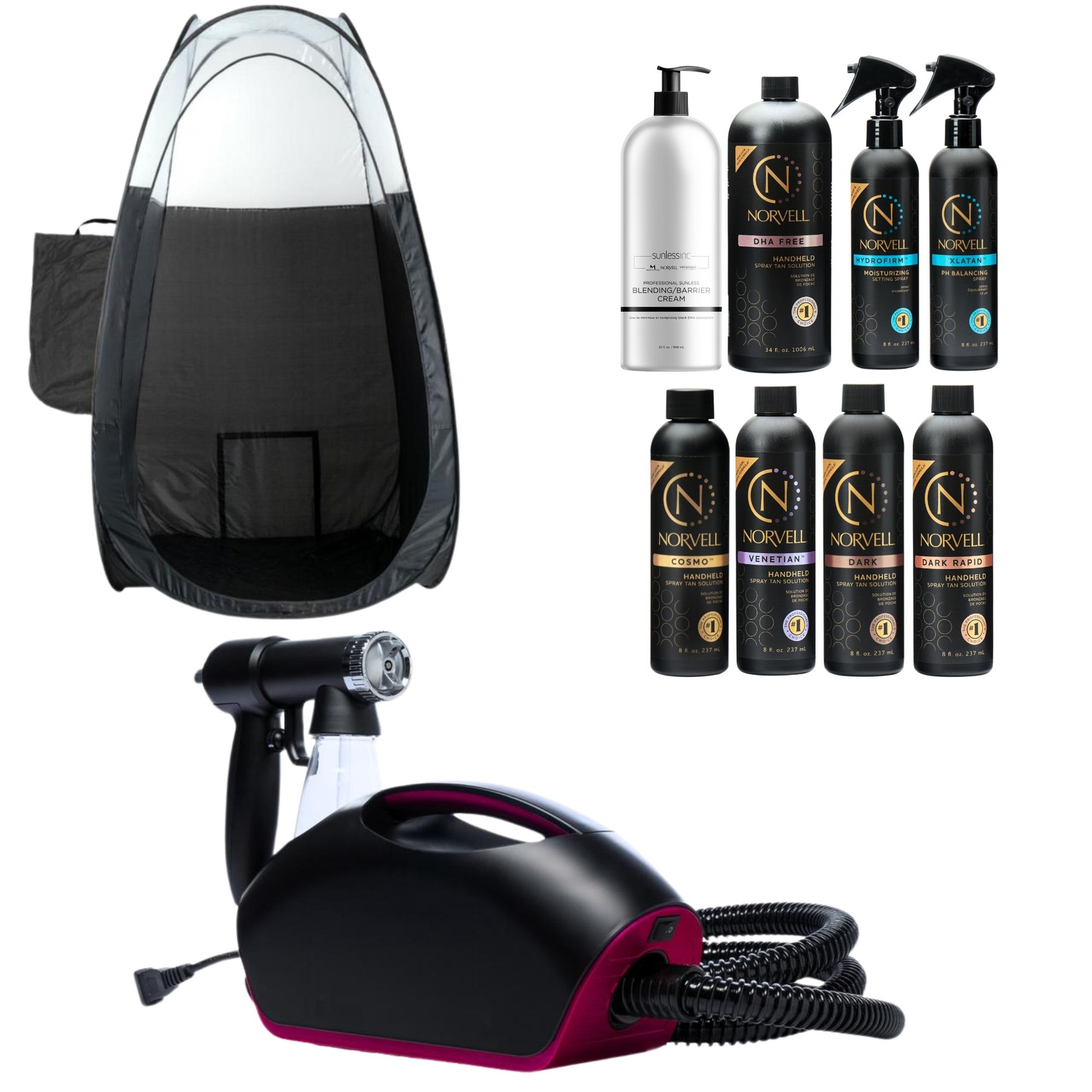 Naked Sun Fascination Spray Tanning Machine with Norvell Sunless Pro Pack and