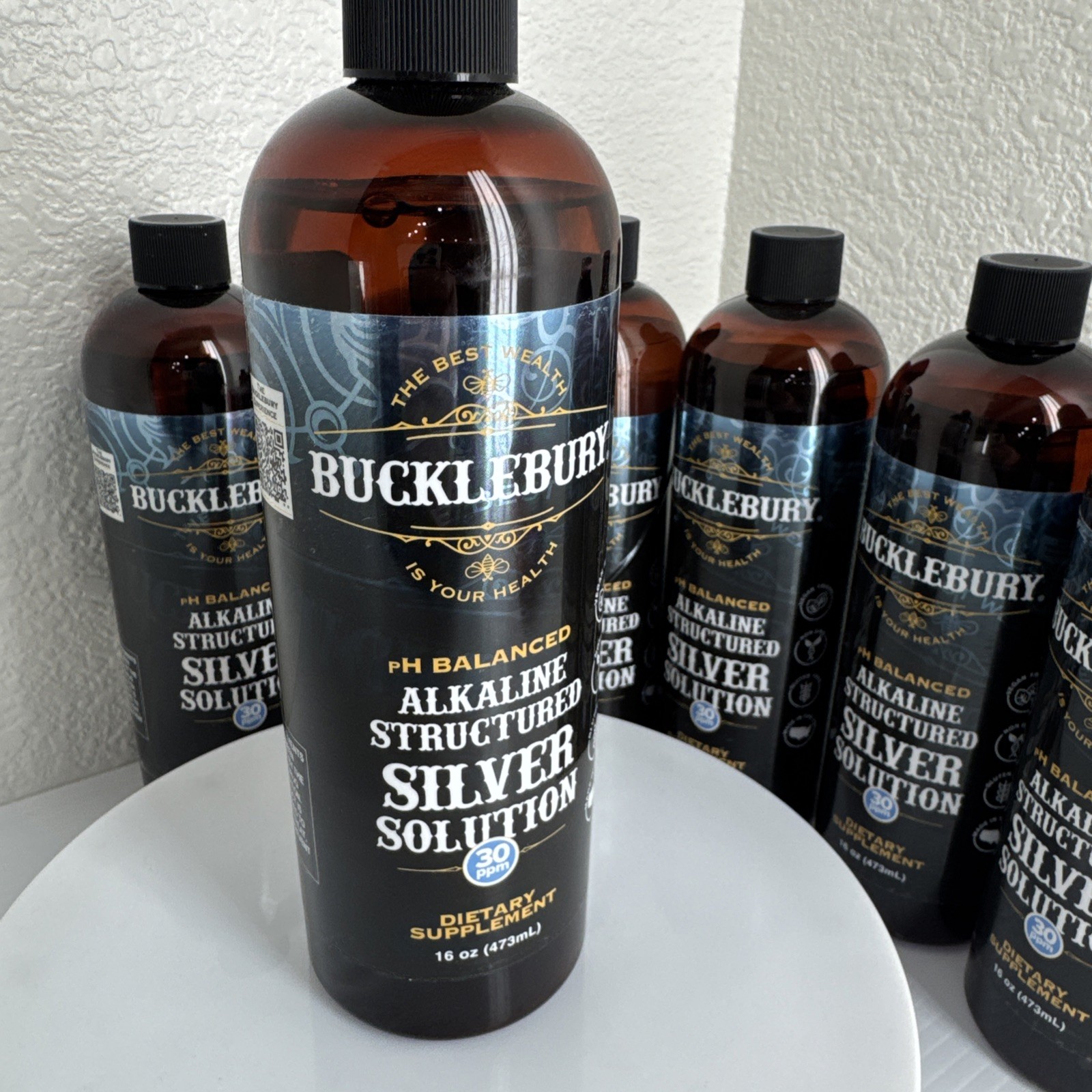 Bucklebury PH Balanced Alkaline Structured Silver Solution 16 Oz 30ppm Vegan