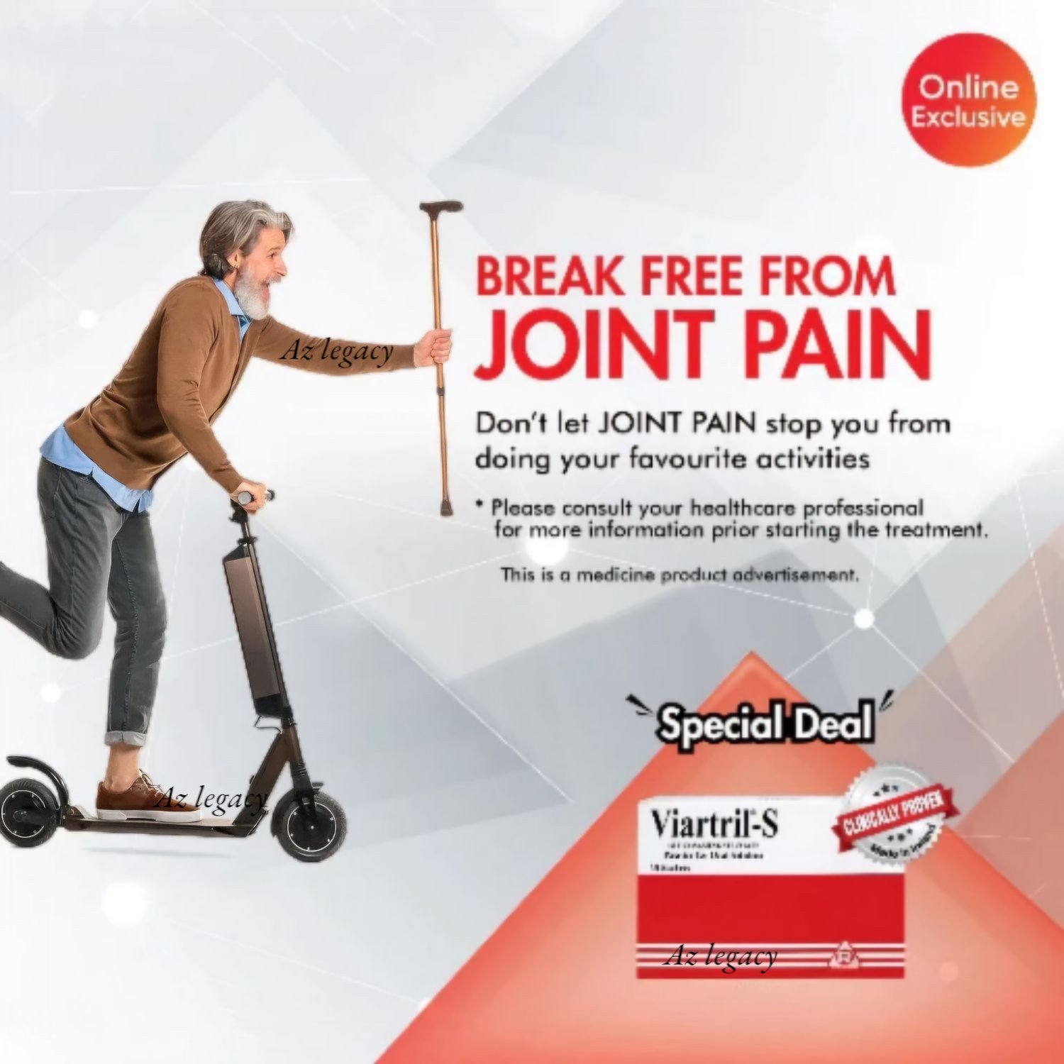 BUY 3 FREE 2 Viartril-S Powder For Joint Pain Glucosamine Sulphate 1500Mg 30’s