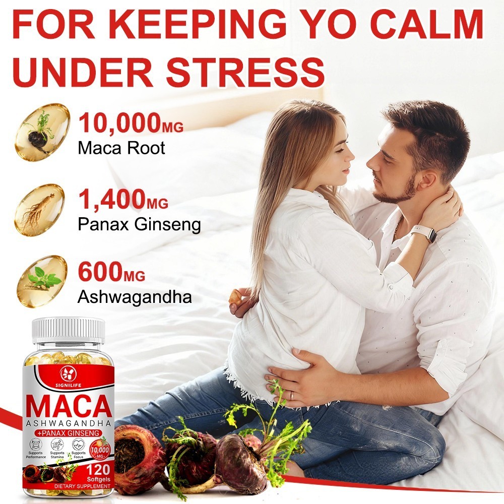 Organic Maca Root Capsules 14000mg, Peruvian Maca Extract for Men & Women 120cap