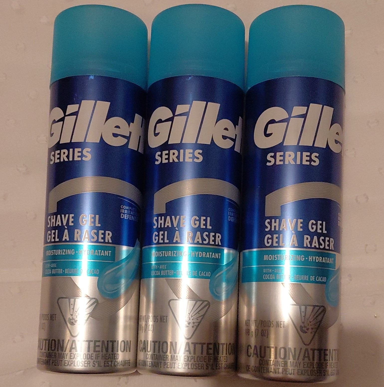 Gillette Series Moisturizing Cocoa Butter Shave Gel 7 oz Each 3 Pack