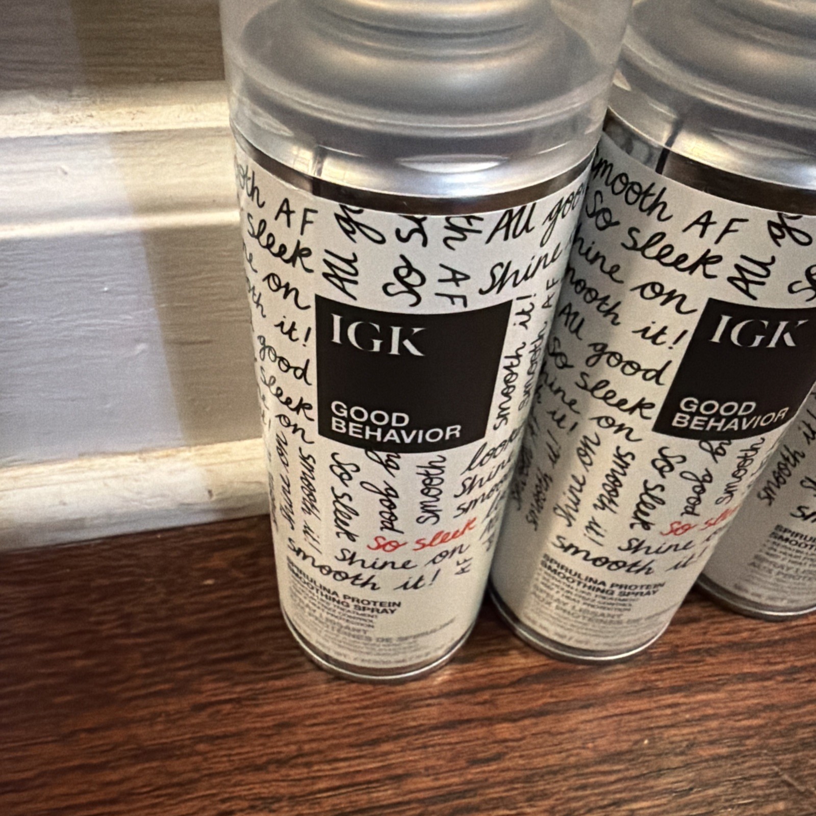3pk IGK Good Behavior Spirulina Protein Smoothing Spray 5.6 Oz 186 mL Full Size