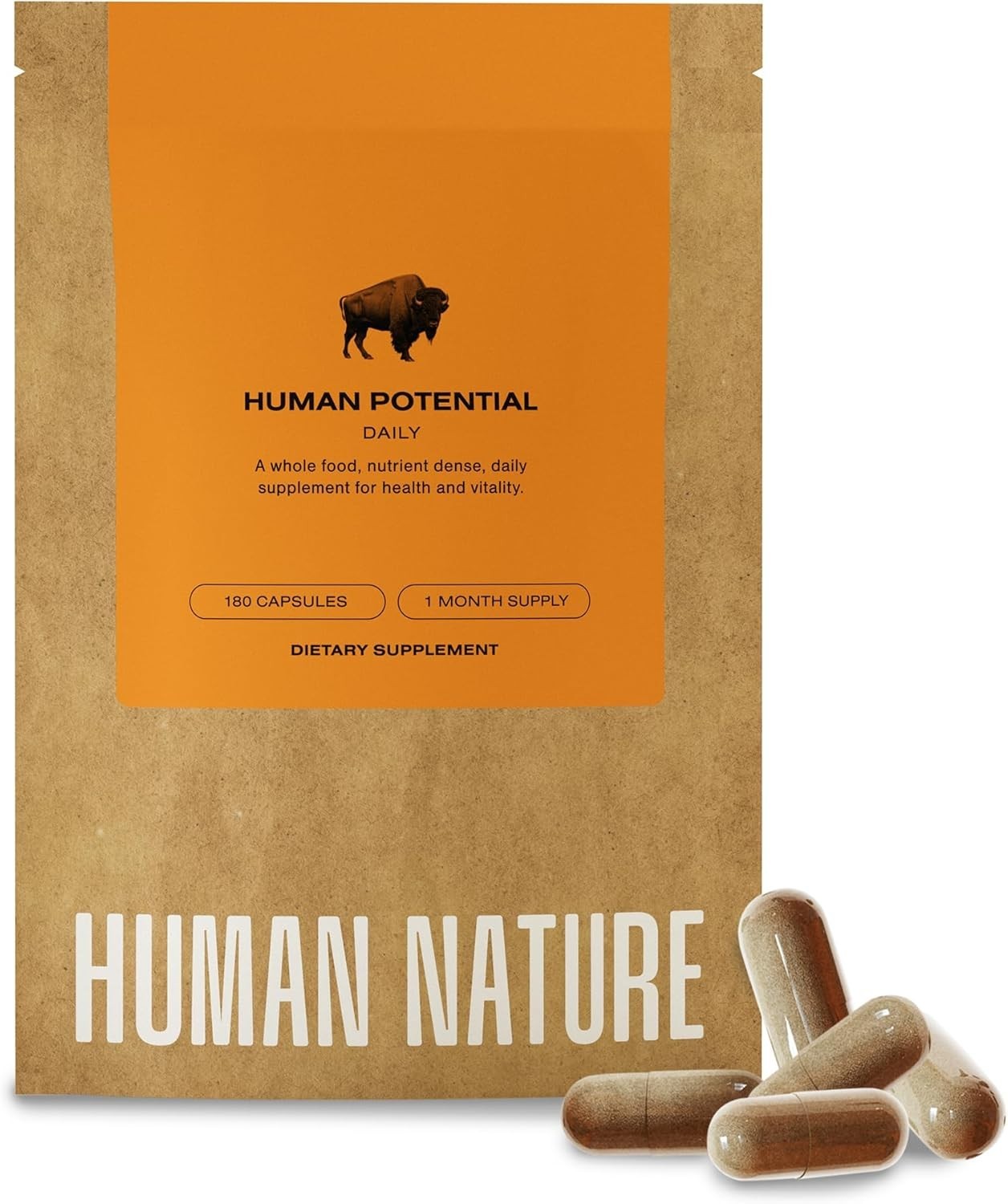 Human Nature Human Potential Wild & Grass Fed Bison Organ Supplement with 150…