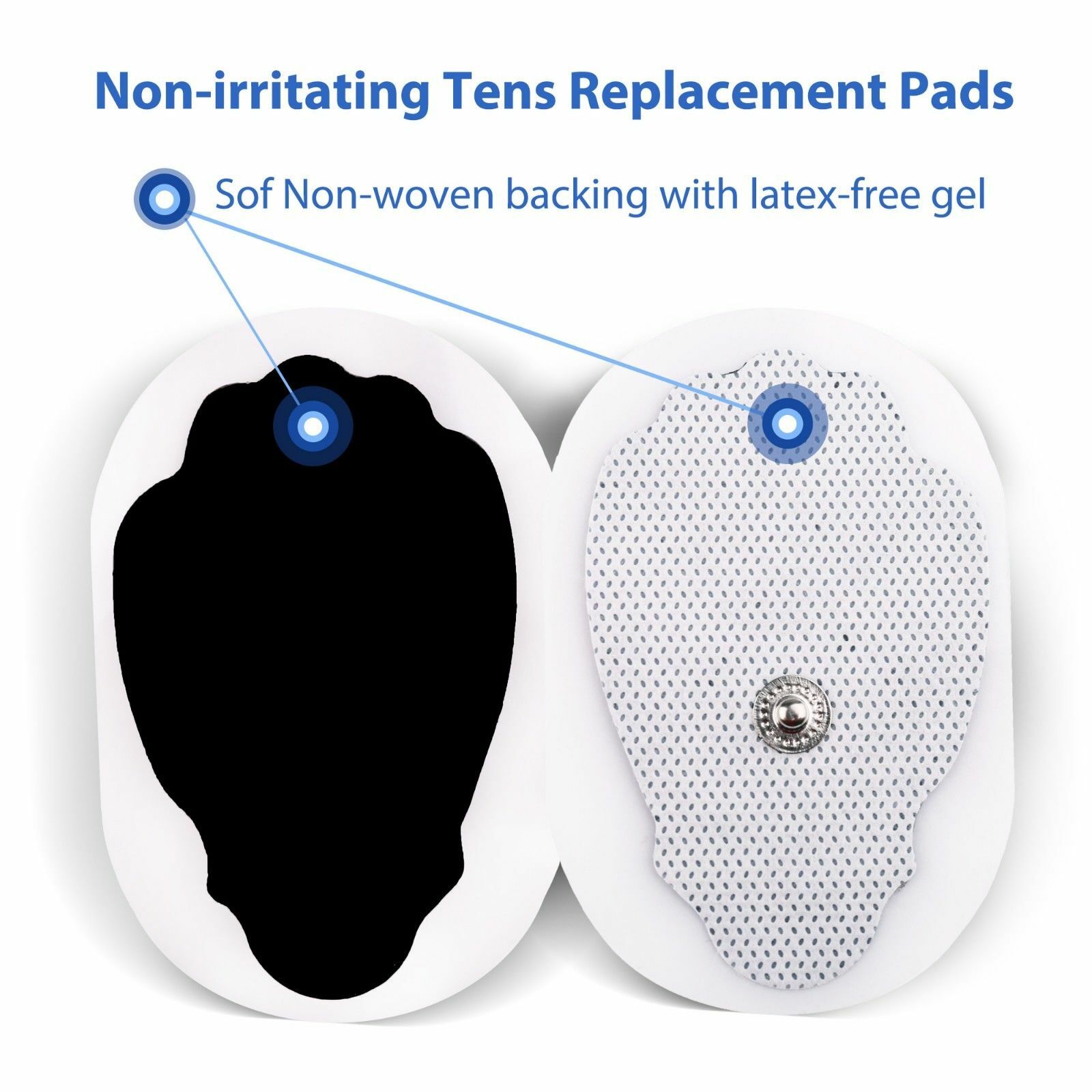 TENS Electrodes, Super Value 40 Replacement Electrode Pads for TENS Units, Snap