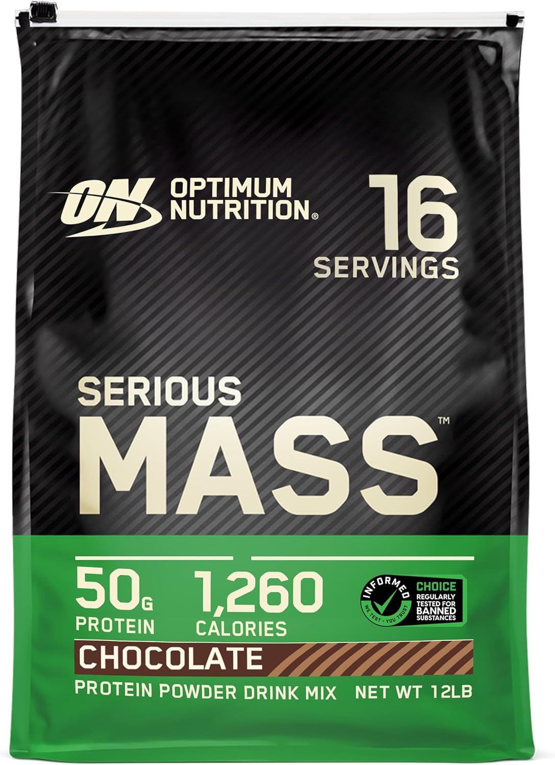 Optimum Nutrition Serious Mass Weight Gainer Protein Carb Powder Drink, 12lb