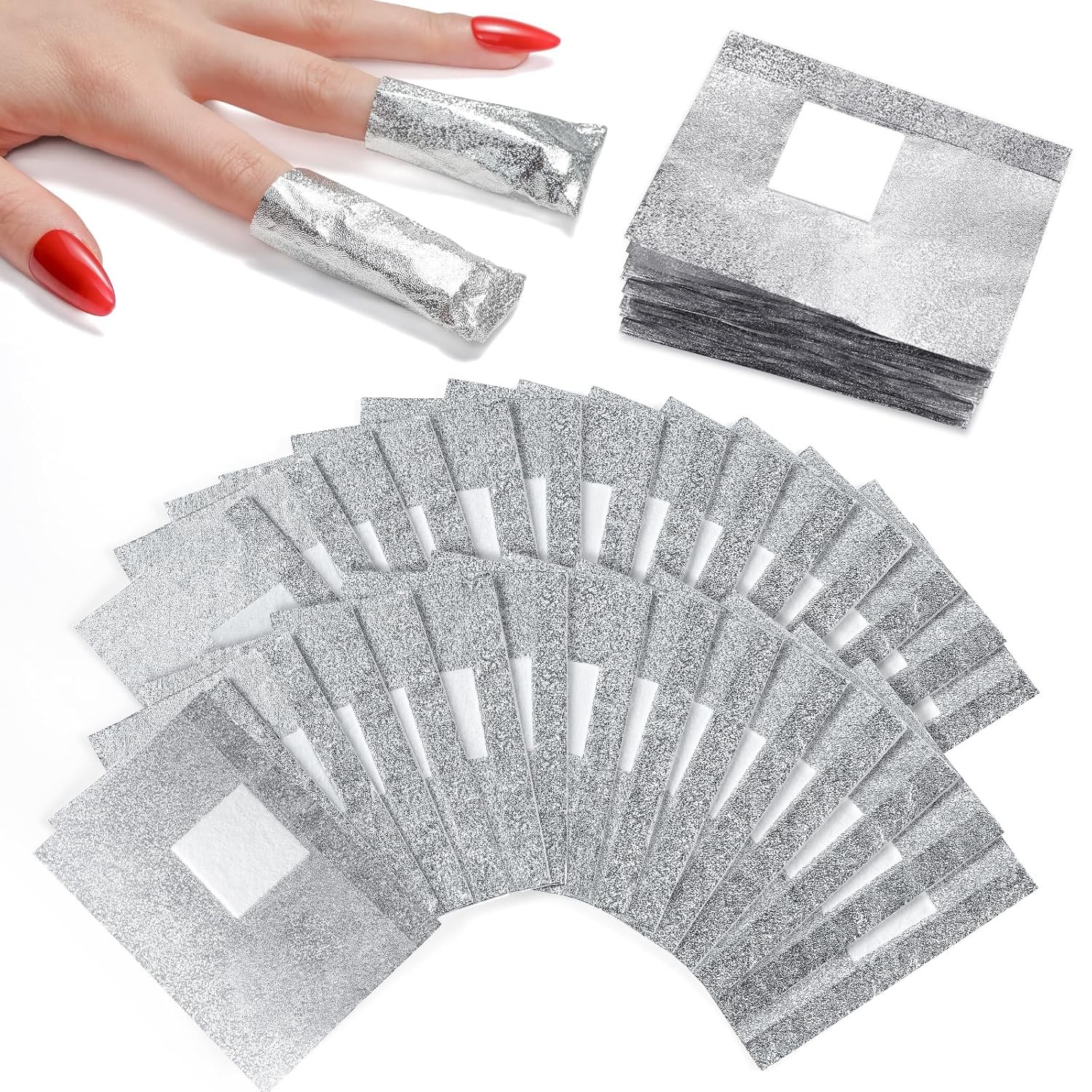 Makartt Gel Nail Remover Kit 200Pcs Foils with Cuticle Pusher & Cotton Pads