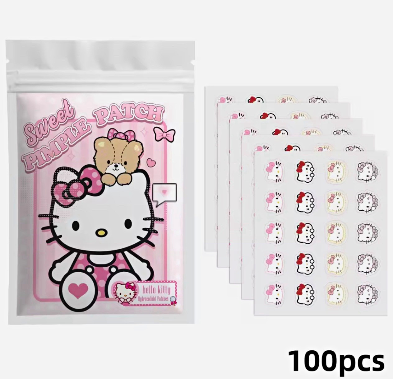 Hello Kitty Sweet Hydrocolloid Acne & Blemish Patches w/ Salicylic Acid 100