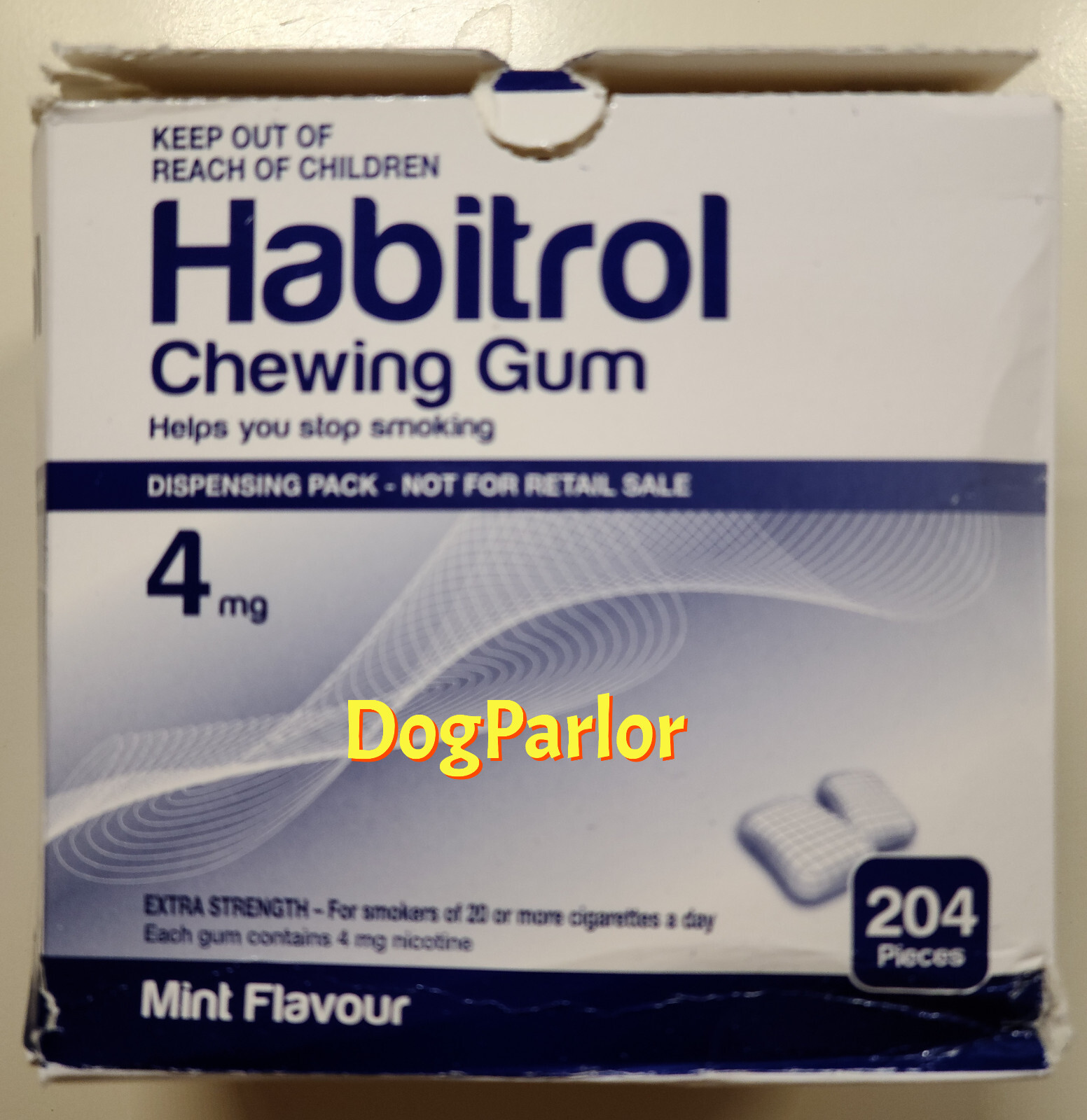 Habitrol Nicotine Gum 4mg MINT Bulk 204 Pieces 02/2025 DAMAGED BOX
