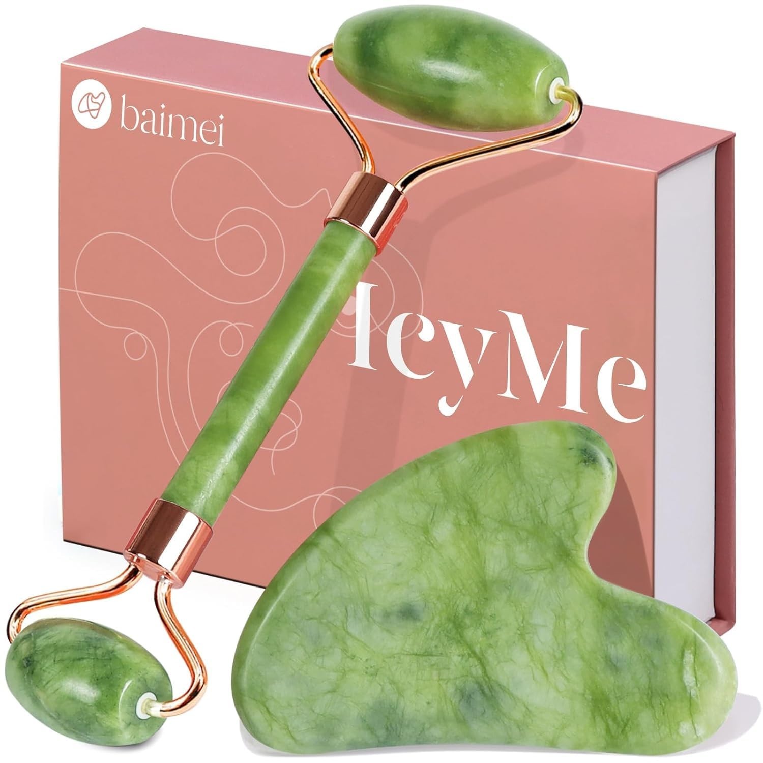 Portable Jade Roller & Gua Sha Set – Effortless Skincare & Puffiness Relief