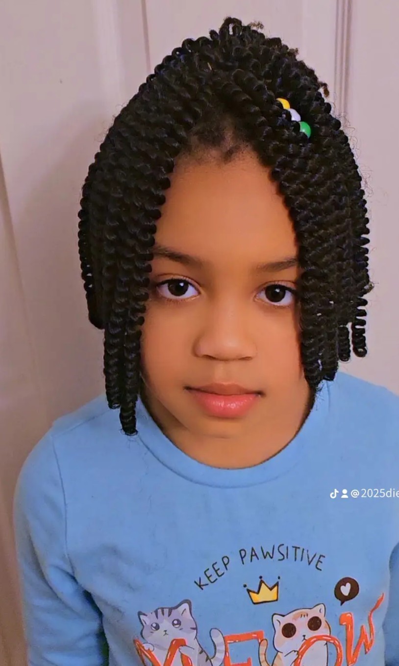 Pre-Looped Curly Braid Hair Extension Black Synthetic 11-20 in