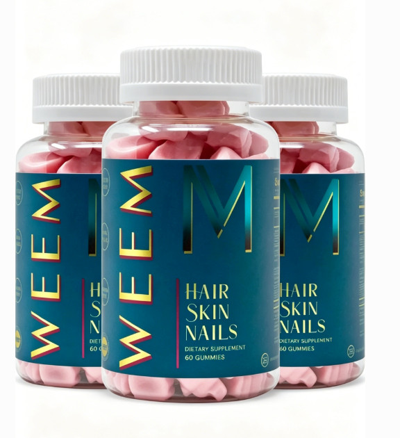 WEEM Hair Skin & Nails Gummies Original Clinically Tested Hair Health 3 Pack