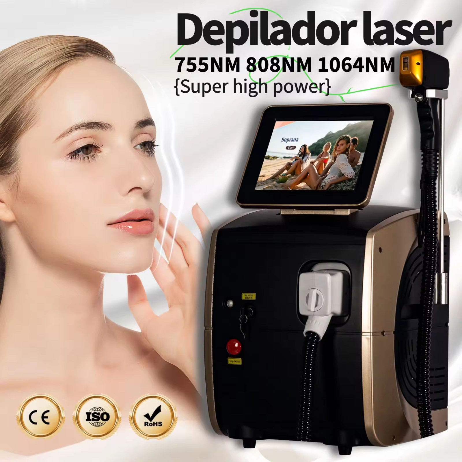 Ice Titanium Soprano Permanent Painless 808 Diode Laser hair removal Machine