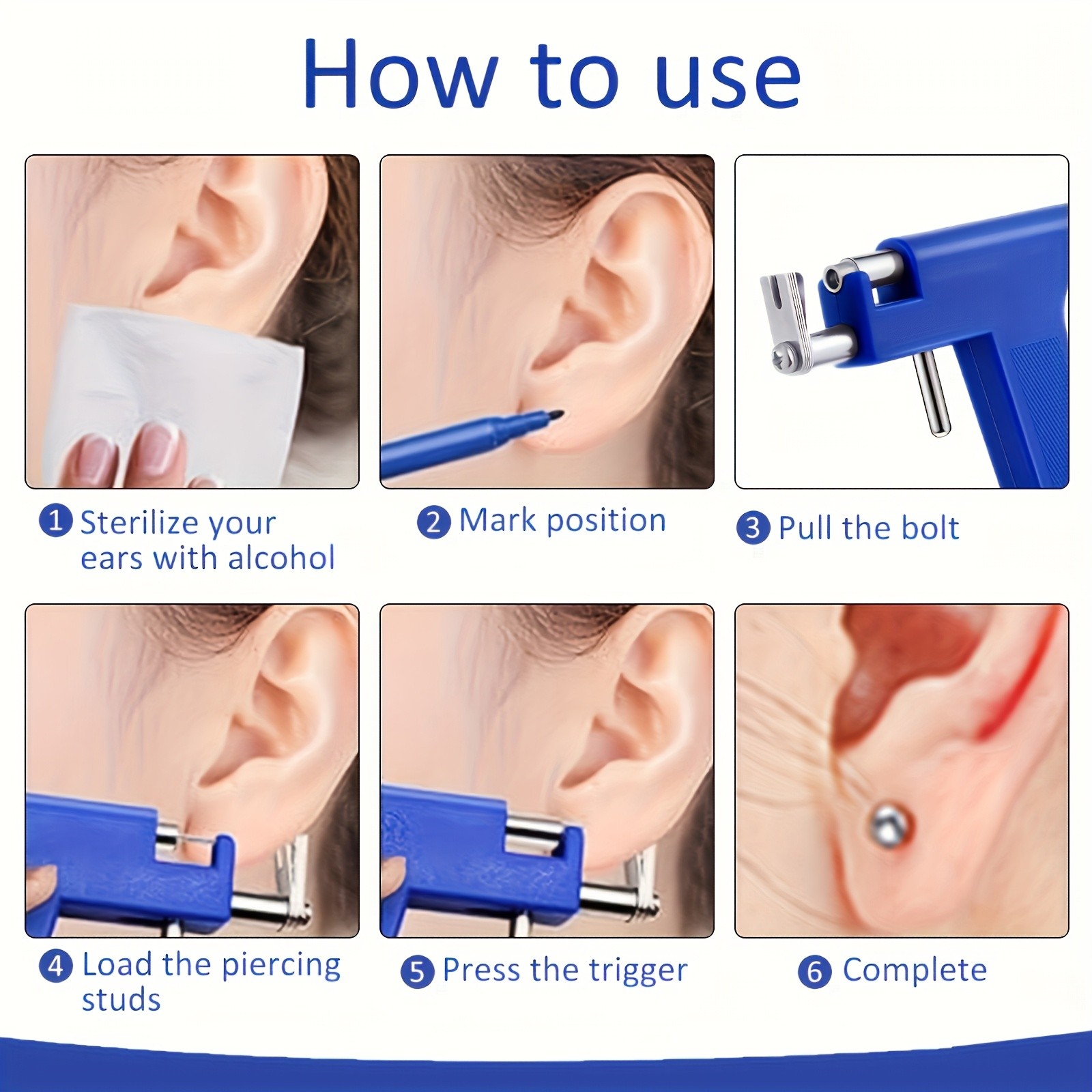 Reliable Easy-to-Use Precise Sturdy User-Friendly Portable Nose Ear Piercing Kit