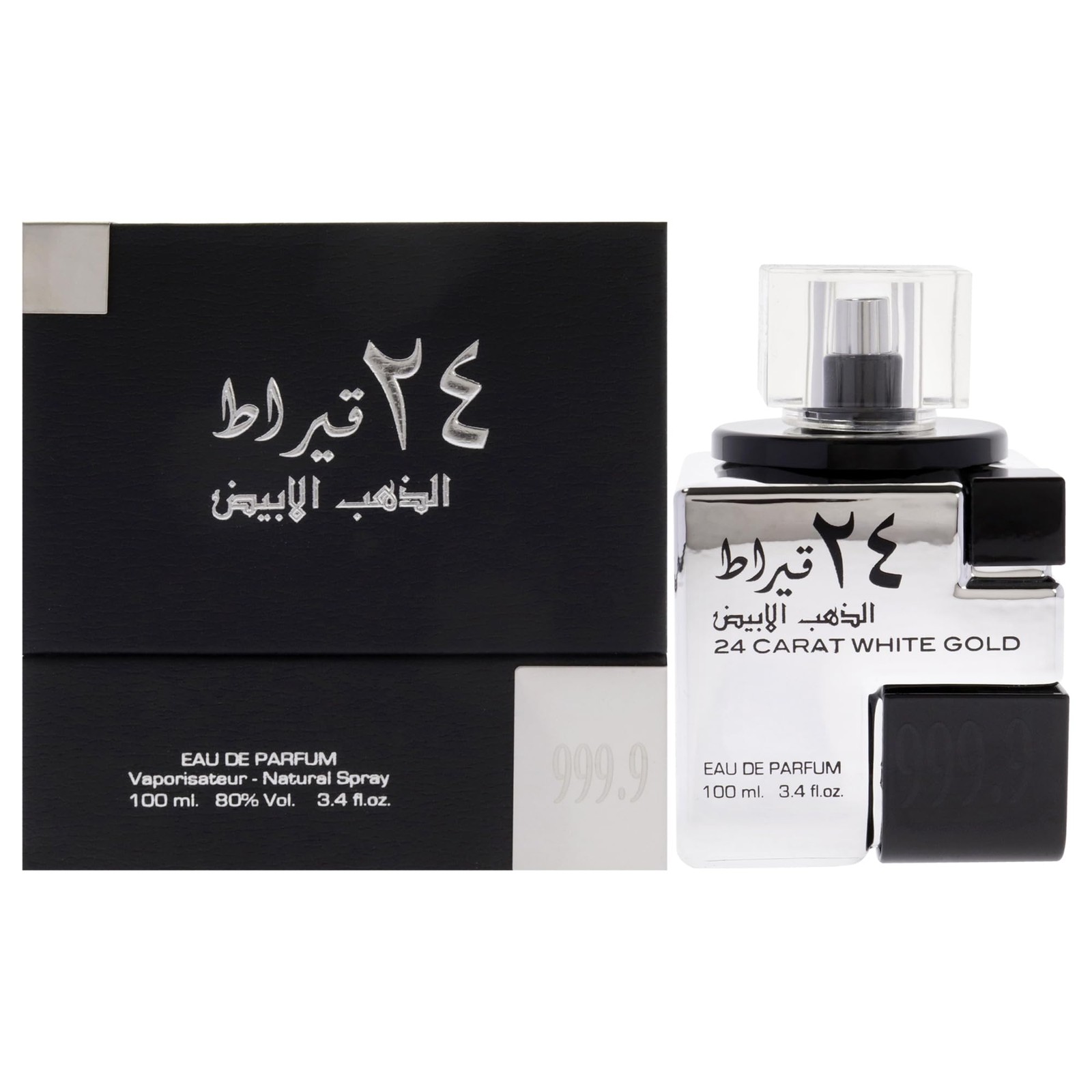 Lattafa 24 Carat White Gold – Fresh, Spicy, Woody – Eau de Parfum Spray Long-…