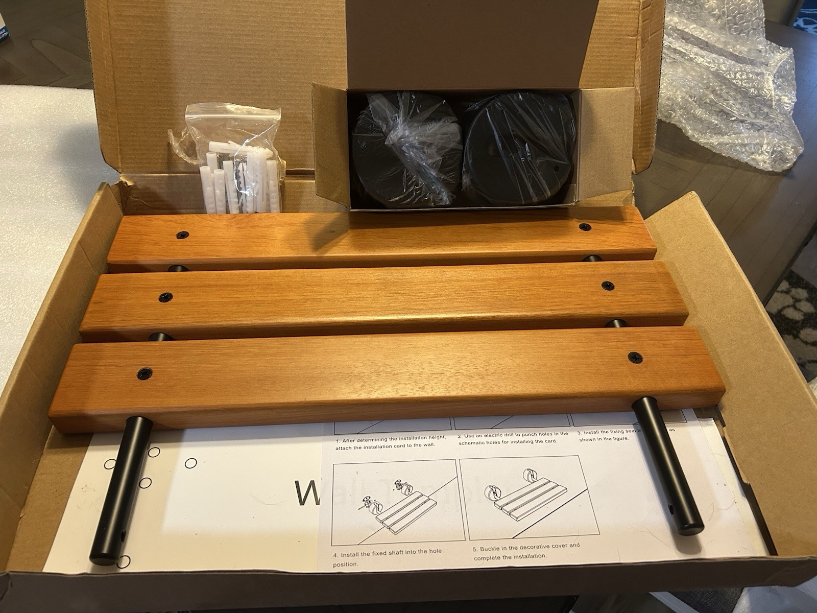 Wall Mounted Teak Shower Seat – 20” Wide