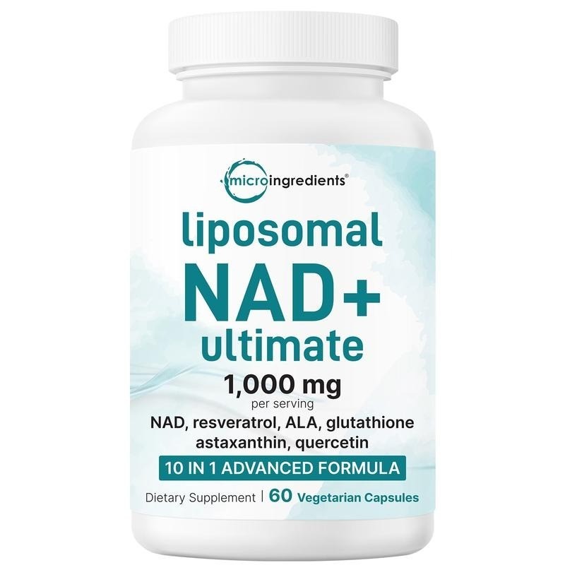 60 Count Liposomal NAD+ Capsules 1000mg Daily Antioxidant Nutrient Support