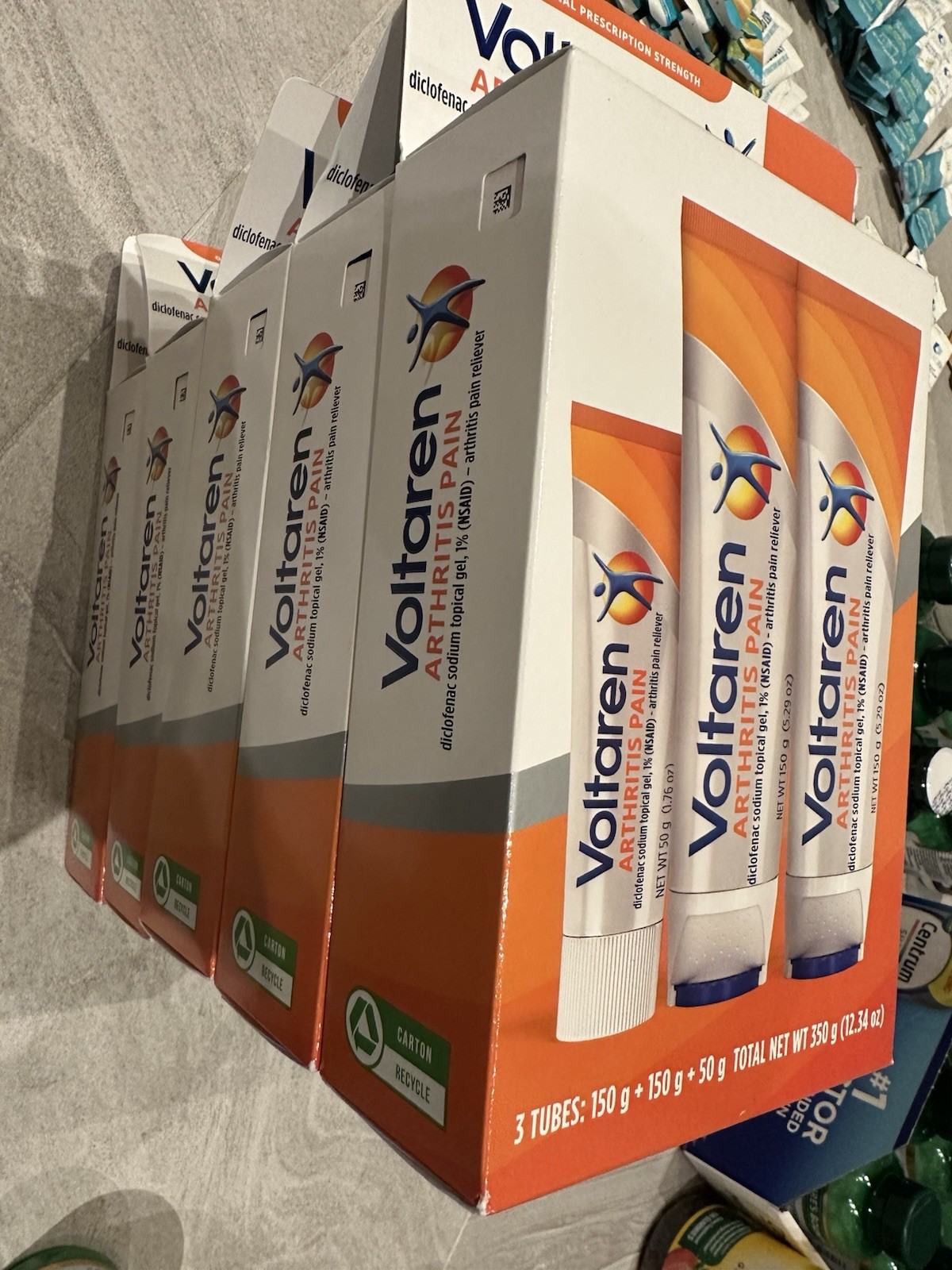 Voltaren Topical Arthritis Pain Relief Gel 2×5.3Oz + 1×1.7Oz 5 Packs EXP FEB2027