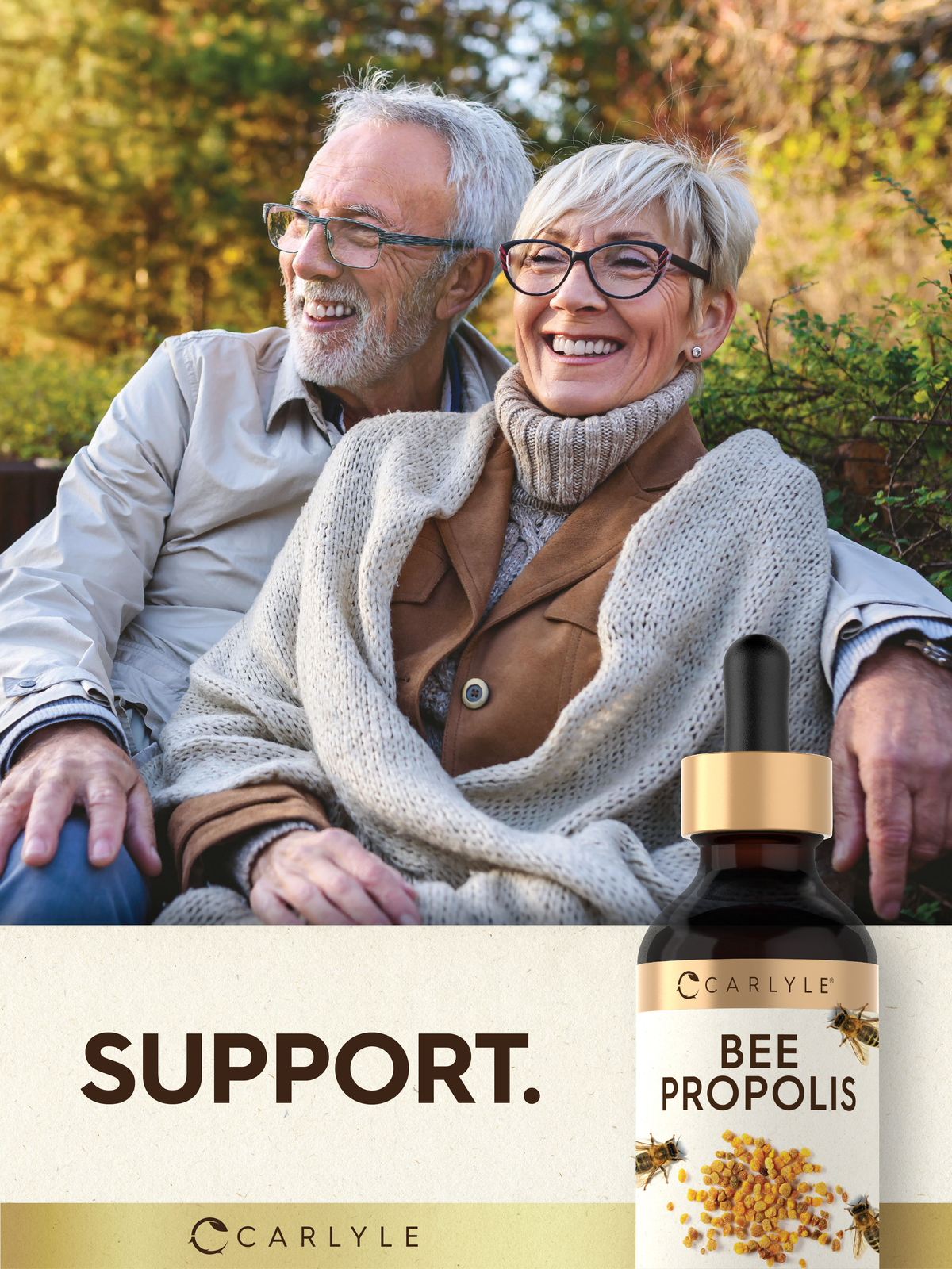 Bee Propolis Liquid Drops | 2 Fl Oz Tincture | Non-GMO, Gluten Free | by Carlyle