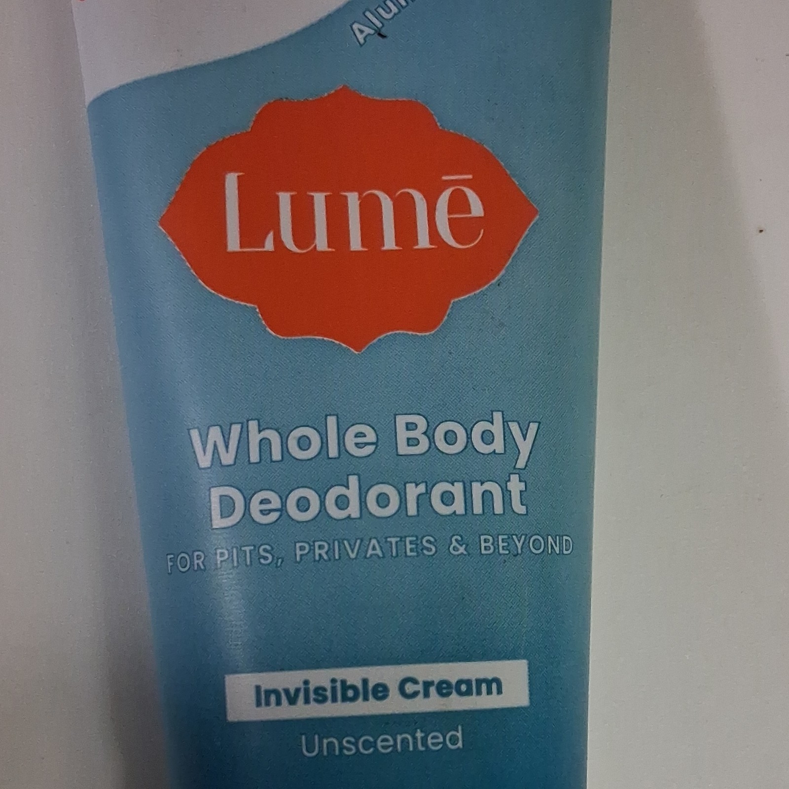 Lume Whole Body Deodorant Invisible Cream Aluminum-Free Unscented 2.2 oz