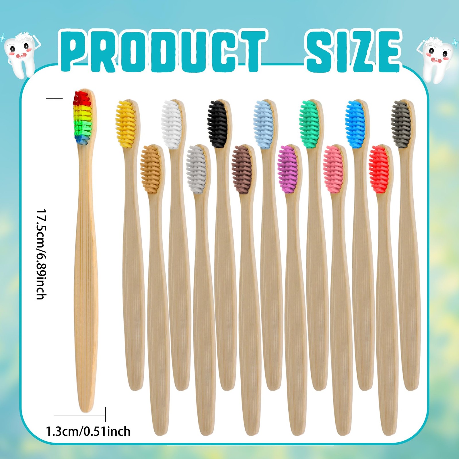 140 Pack Bamboo Toothbrushes Individually Wrapped 14 Colors Bulk Adults