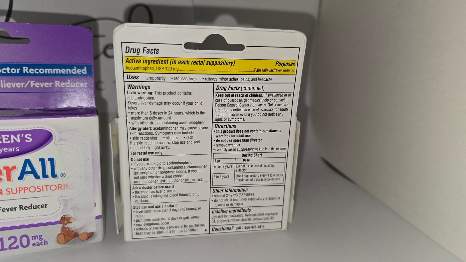 2 Pack FeverAll Childrens Acetaminophen Suppositories 120mg 6 Ct Ea Exp 09/26