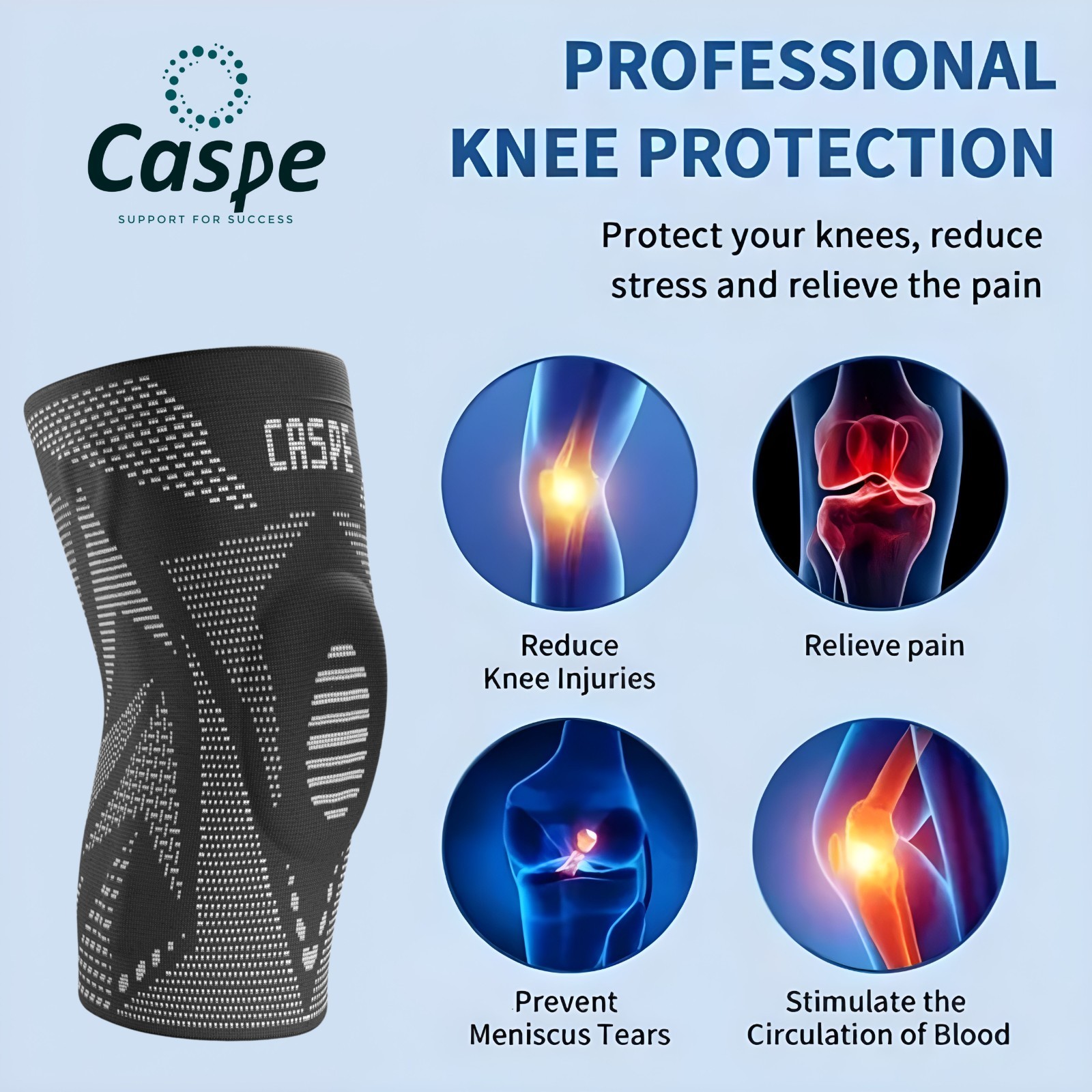 Knee Brace Sleeve Compression Support Sport Gym Joint Pain Arthritis Relief New