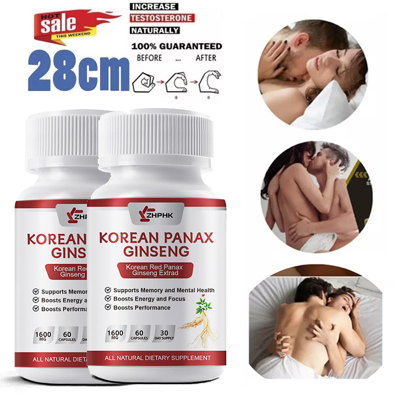 Korean Red Panax Ginseng 1600mg – 120 Capsules – Extra Strength Highest Potency