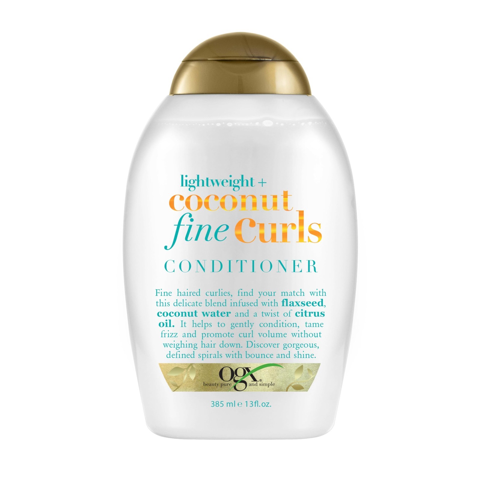 Lightweight Coconut Water Conditioner for Fine Curls, 13 Fl Oz – Hydrating & Nou