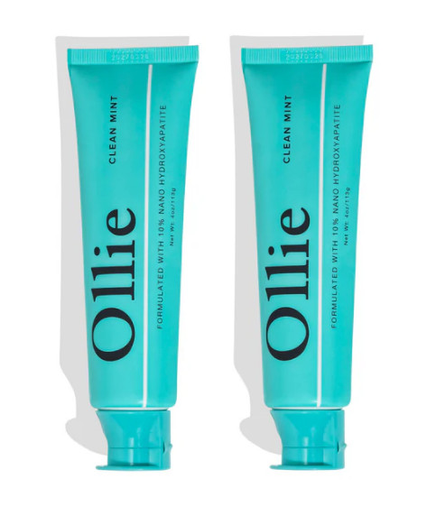 2 Pack Ollie Toothpaste Clean Mint (4oz Each) Nano Hydroxyapatite Enamel Repair