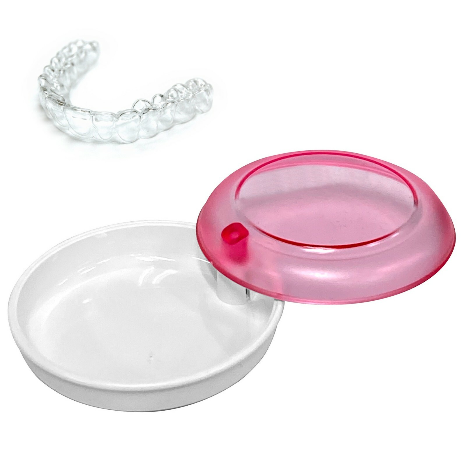 24 x Pink Clear Mouth Teeth Guard Retainer Case for Invisalign Aligners (Sealed)