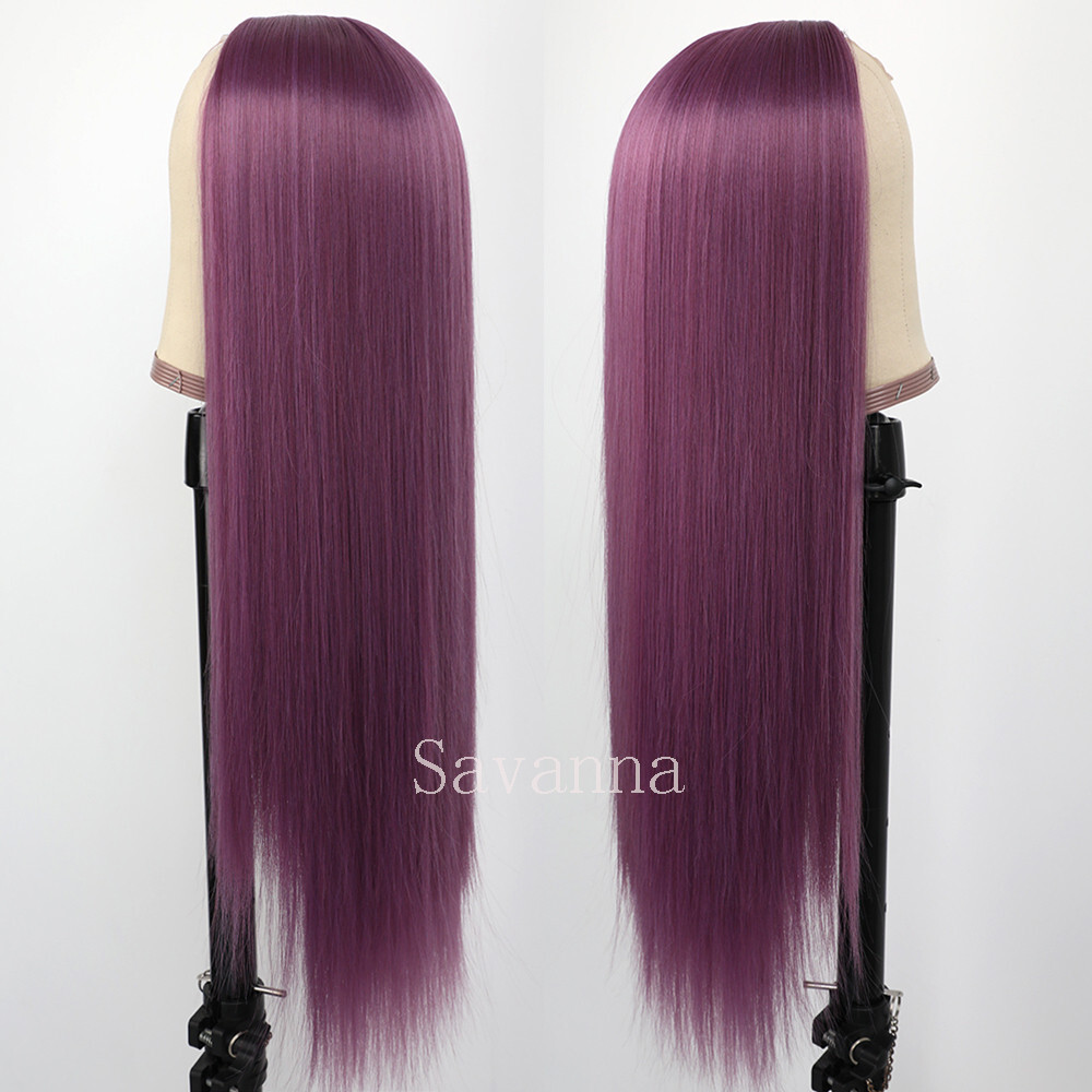 Straight Synthetic Hair Wig Heat Resistant Lace Front Wigs Middle Part Cosplay