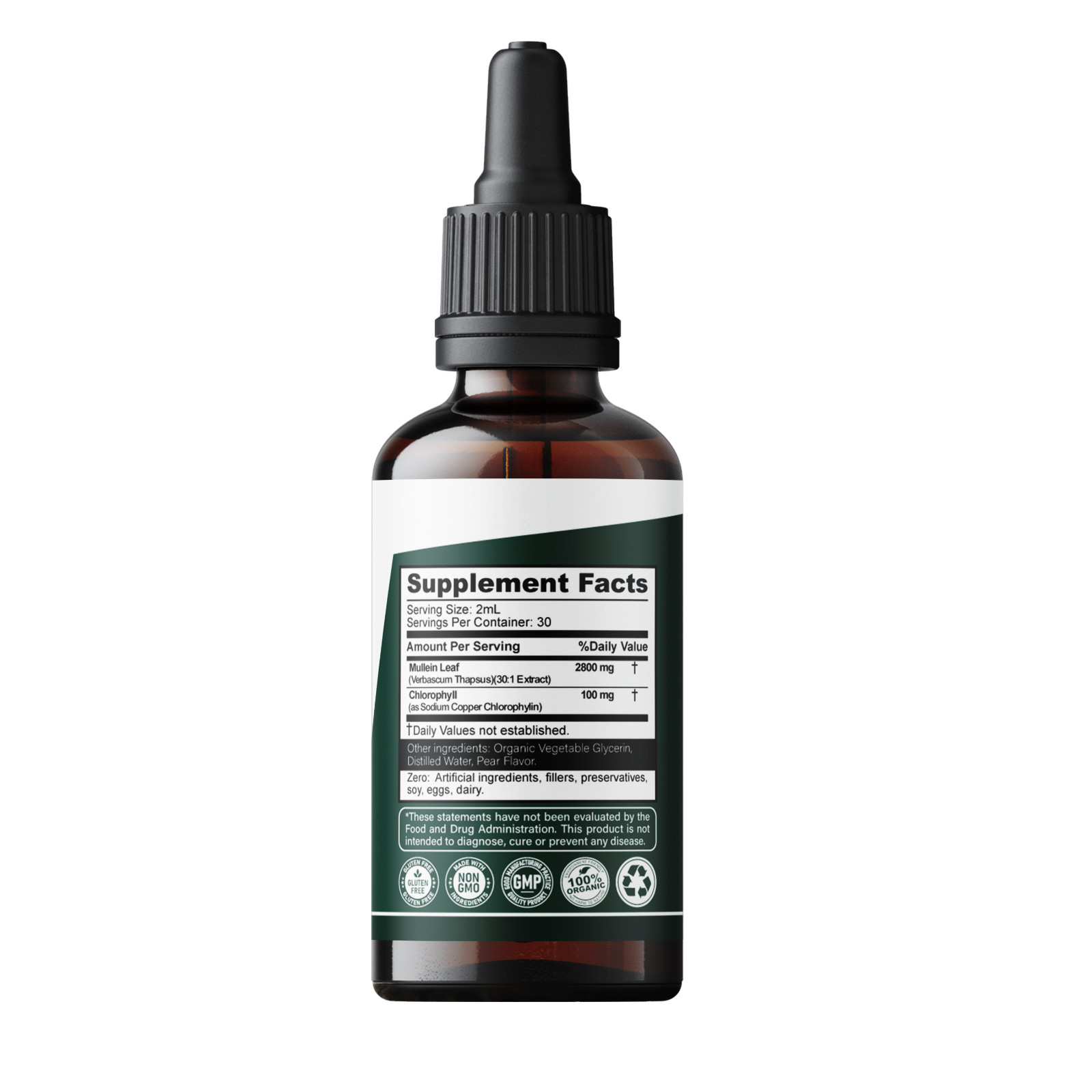 Mullein Leaf Tincture Natural Liquid Drops Extract 2 Oz Lungs Breath Respiratory