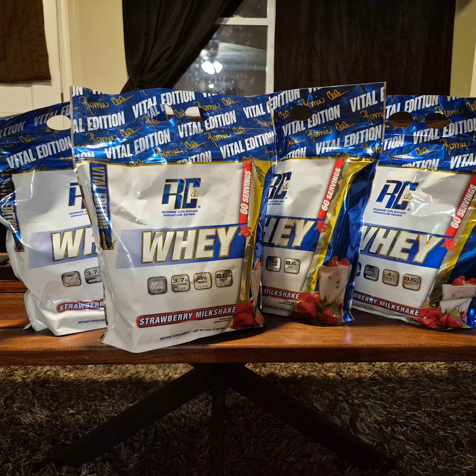 4 Pack, 5LB Whey Protein NEW Strawberry Milkshake SEALED (20lbs Total)